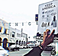 a person holding up a sign that says keep america music